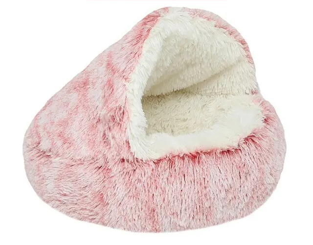 Cozy plush Cave Cat Bed for Anxiety Relief and Comfort